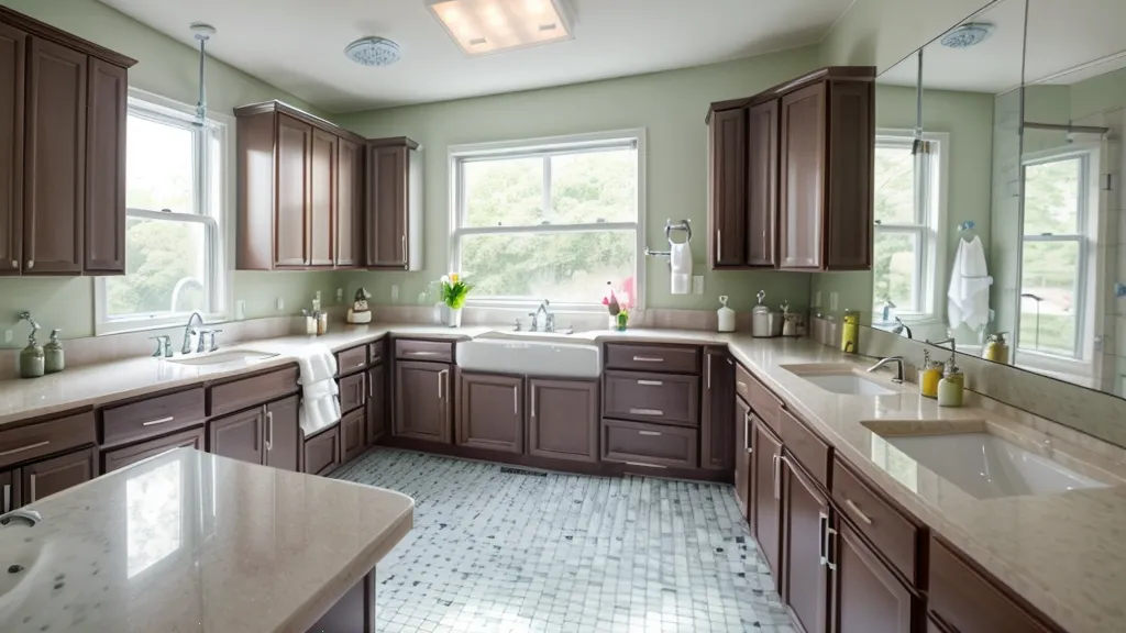 Bol con mezcla de baño de color cobrizo durante una sesión de colorimetría casera en el lavabo