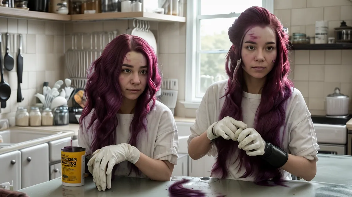 Comparando la altura de tono de un mechón de pelo bajo luz natural, ejercicio de colorimetría capilar en casa