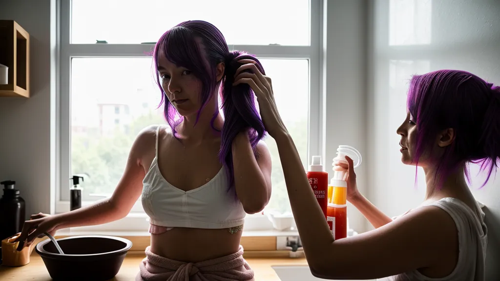 Puntas de cabello poroso y reseco antes de un tinte en casa, con textura quebradiza