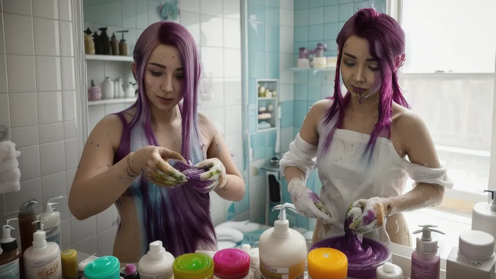 Mano con guante aplicando tinte semipermanente sin amoniaco directo del bote, ejemplo de colorimetría básica en casa