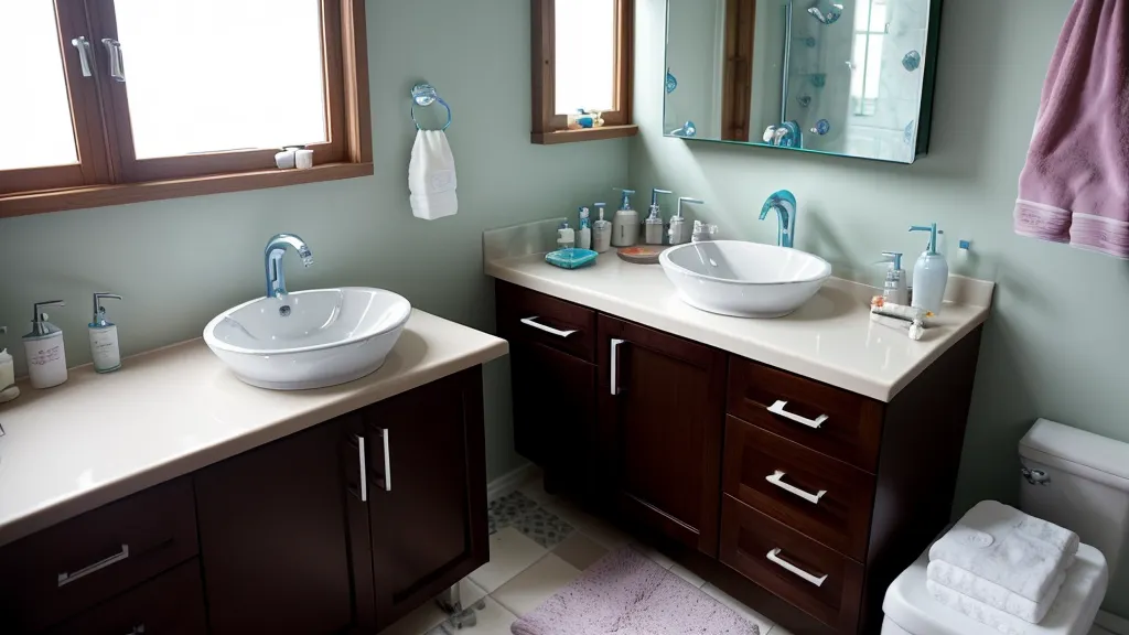 Estantería de baño con restos de tintes de diferentes marcas y gamas de color